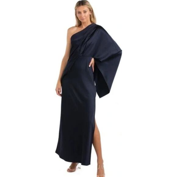 Significant Other Kelsie Gown One Shoulder Blue 10 - Picture 1 of 11